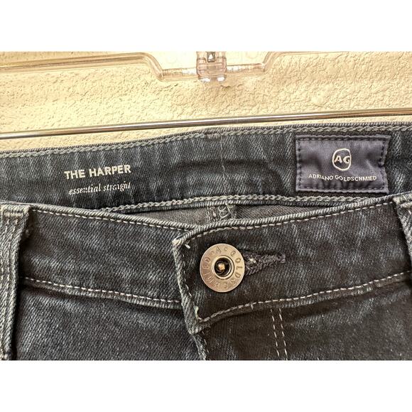 AG The Harper Straight Jeans Dark Wash Black-Blue Women’s 29R - Picture 6 of 13